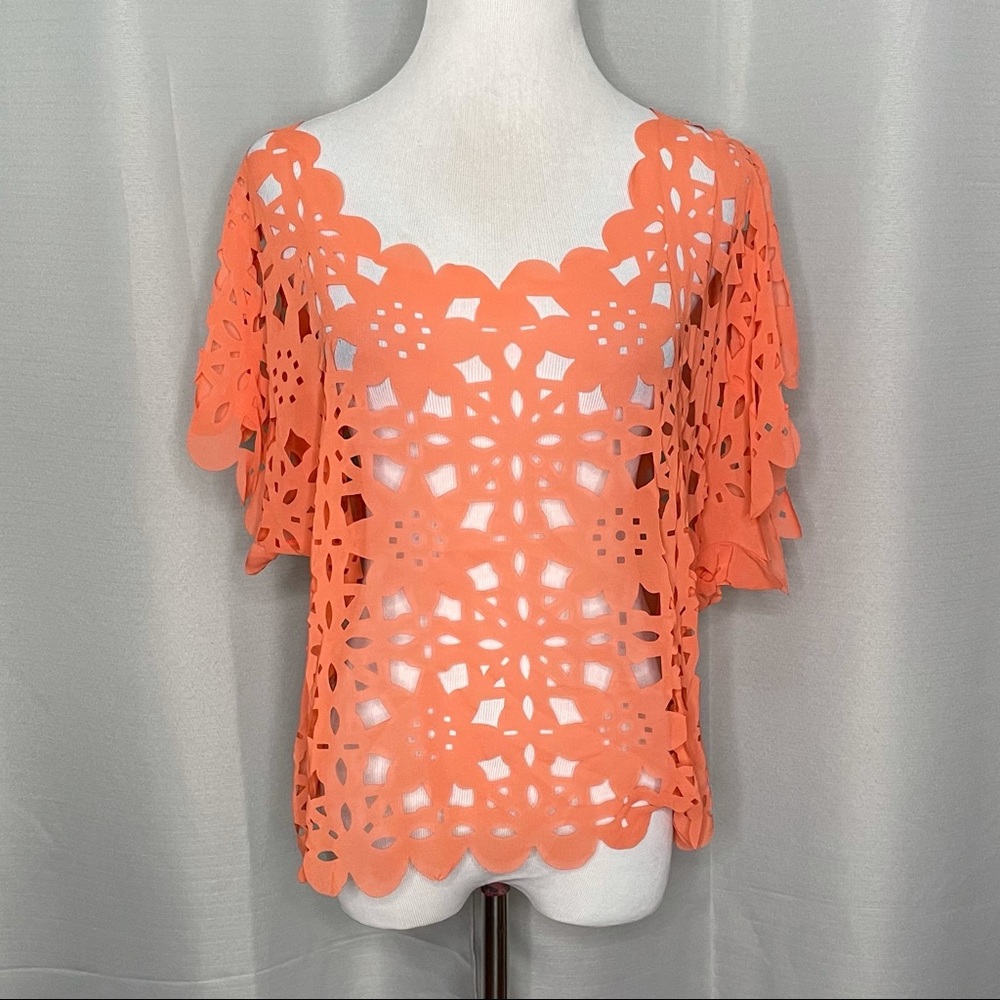 ASOS laser cut chiffon top